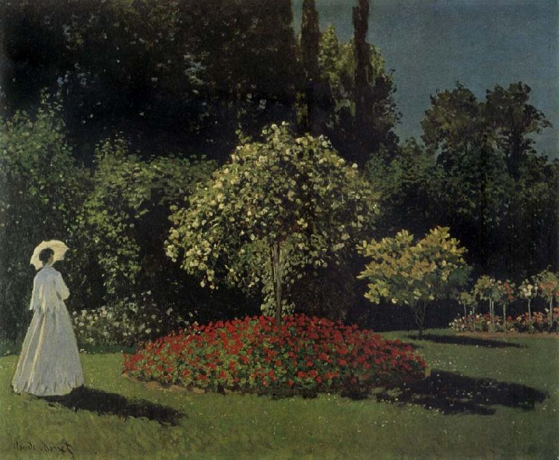 Claude Monet Lady in the Garden China oil painting art